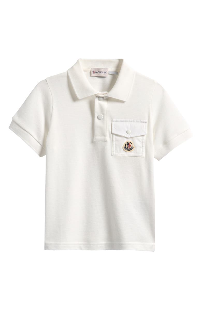 Moncler Kids' Pocket Polo, Main, color, White