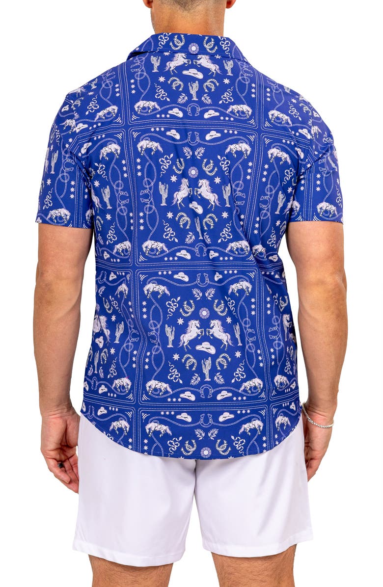 Maceoo Marthy Blue Camp Shirt, Alternate, color, 