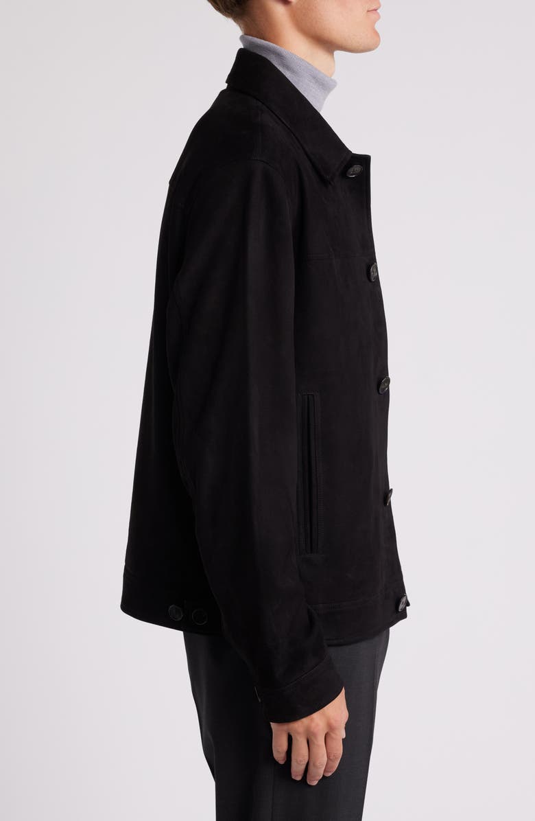 Theory Amos L. Reece Lamb Suede Trucker Jacket, Alternate, color, 