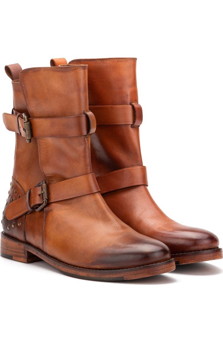 VINTAGE FOUNDRY Sherry Buckled Leather Boot, Alternate, color, Tan