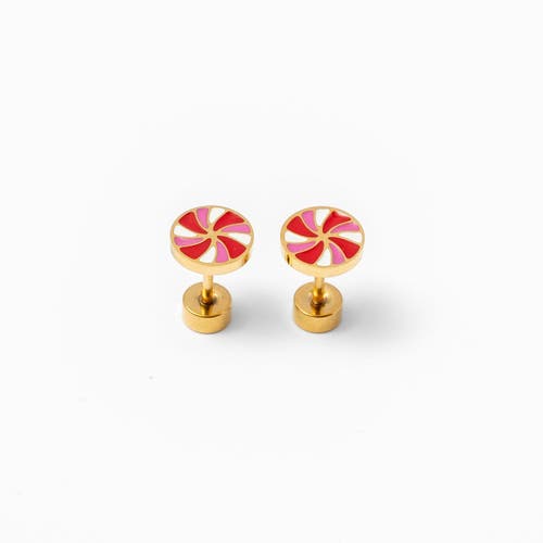 Pip Pop Peppermint Stud Earrings In Gold