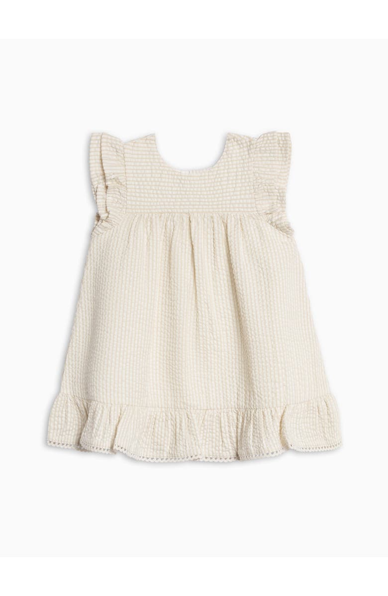 KENDI by Colored Organics Organic Lorena Seesucker Double Ruffle Sleeve Dress, Main, color, Dune Stripe