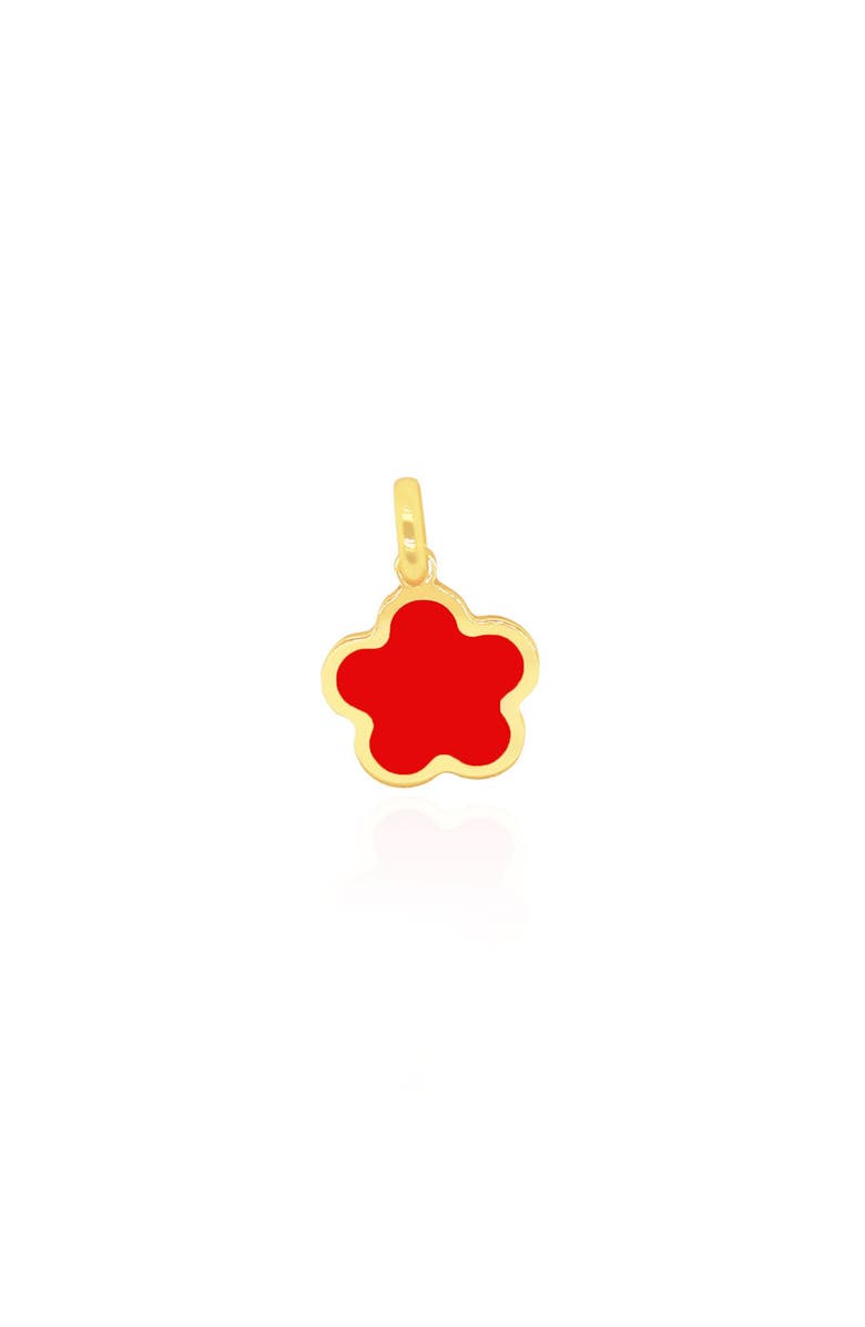 The Lovery Fine Jewelry Coral Flower Charm, Main, color, Coral
