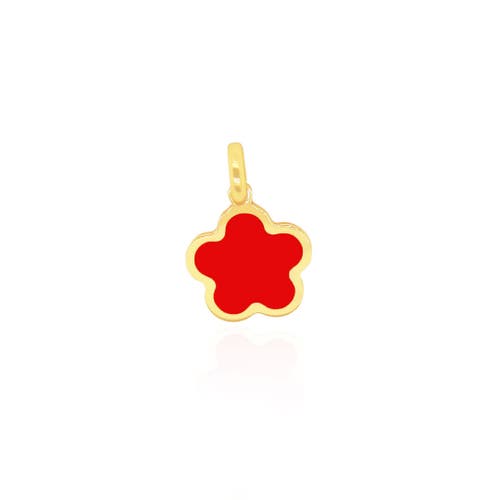 The Lovery Fine Jewelry Coral Flower Charm In Orange