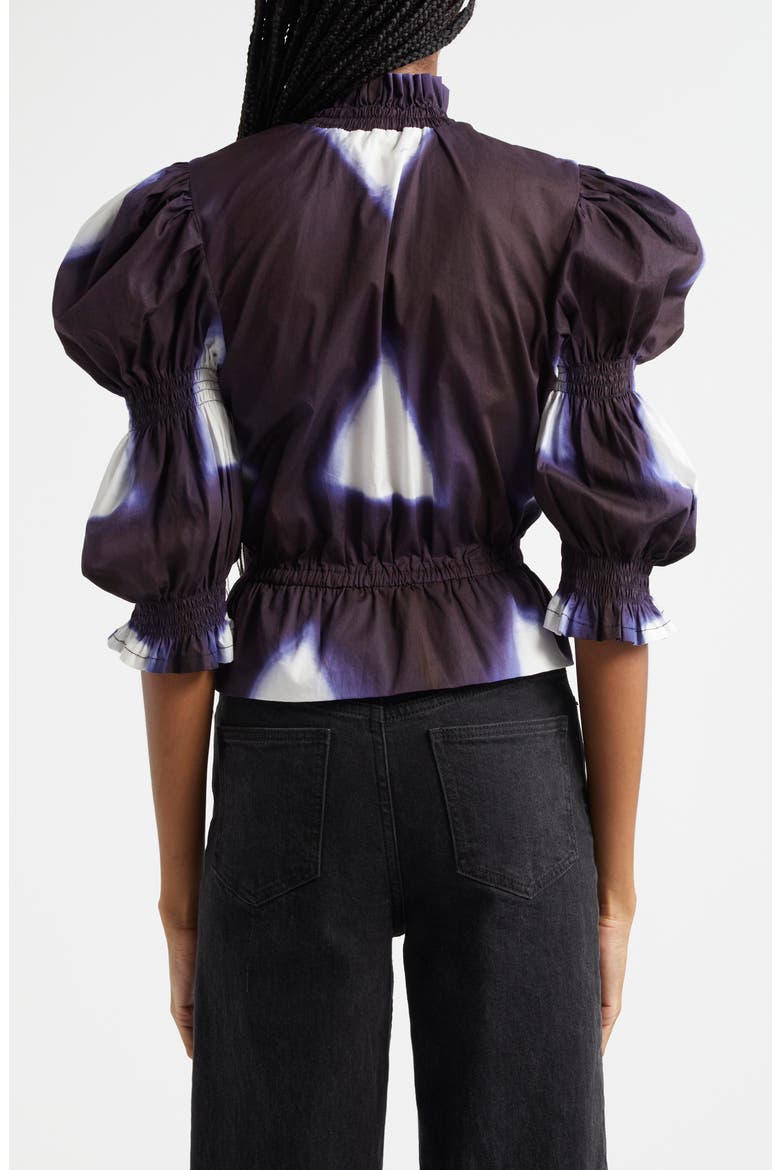 Oreola Peplum Top, Alternate, color, INDIGO BLUE, WHITE
