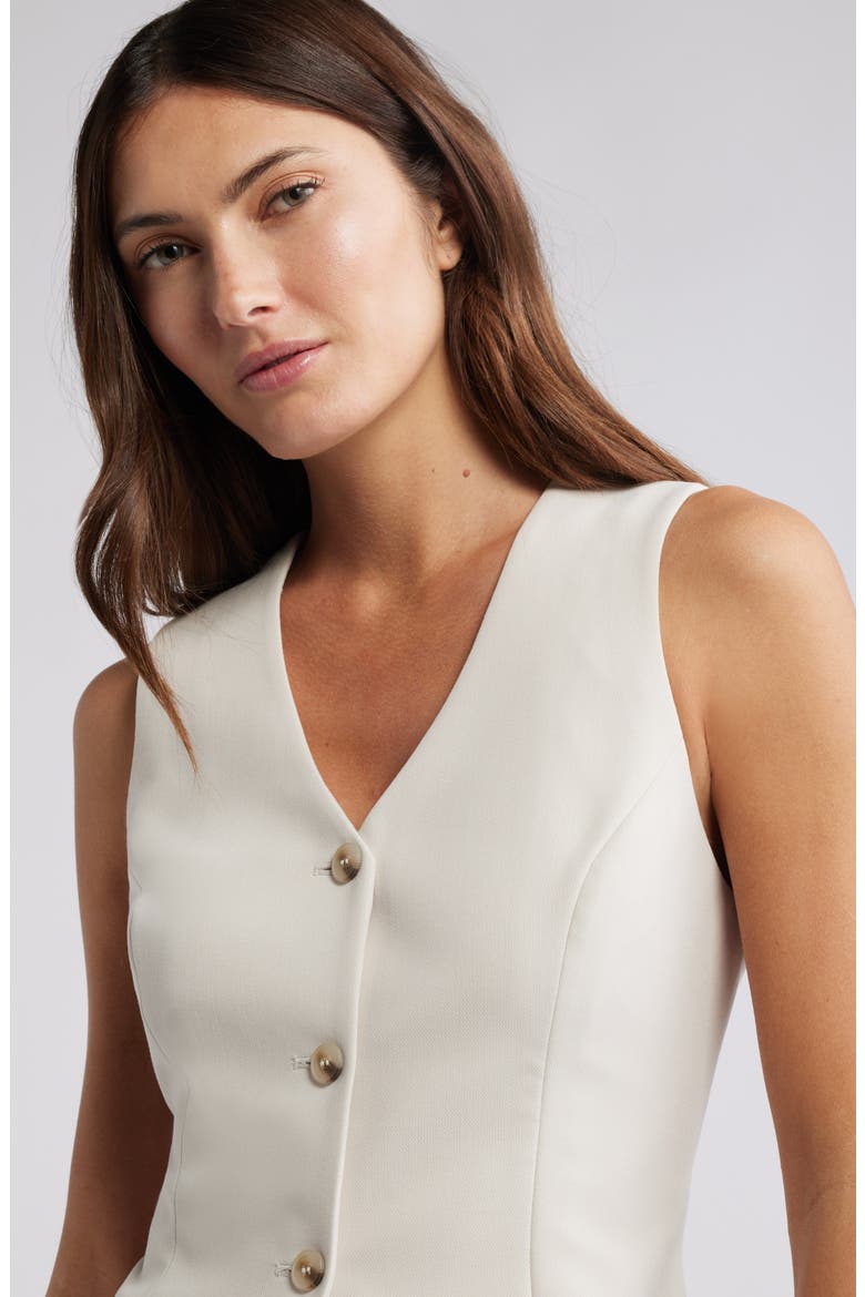 Icon Twill Tailored Waistcoat, Alternate, color, BEIGE PUMICE