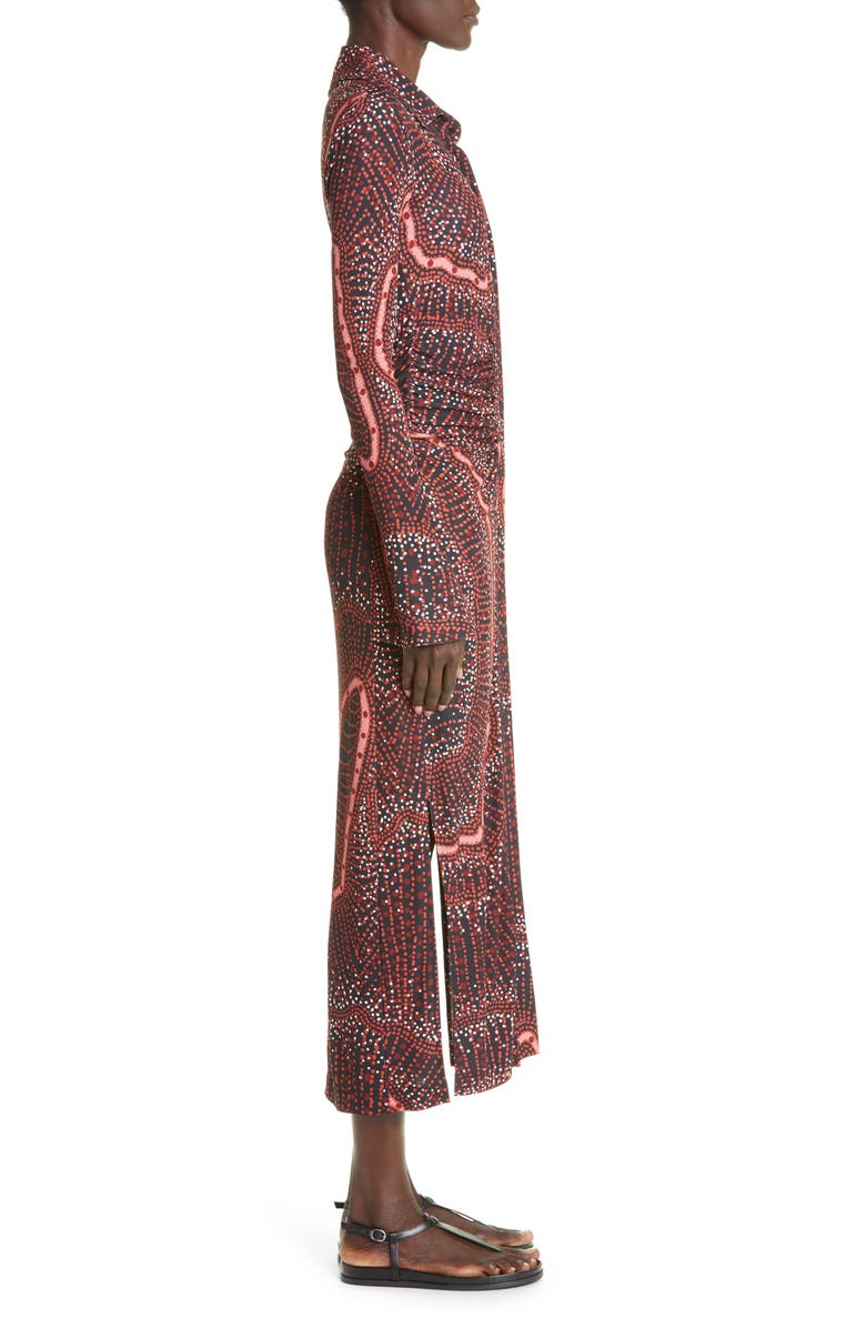 Altuzarra Claudia Dot Print Long Sleeve Jersey Midi Dress, Alternate, color, 
