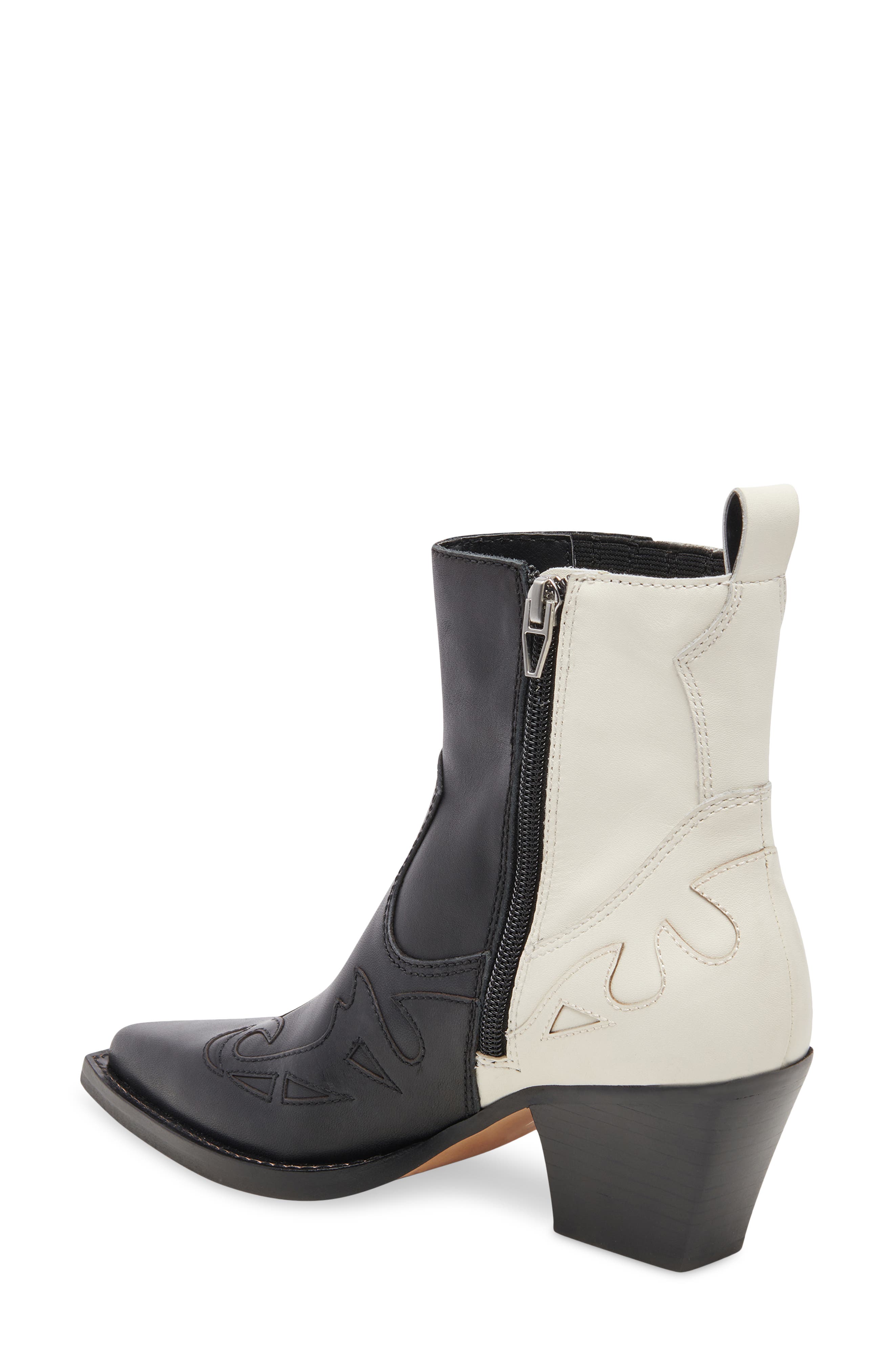 Ramson Western Boot, Alternate, color, BLACK/ WHITE LEATHER