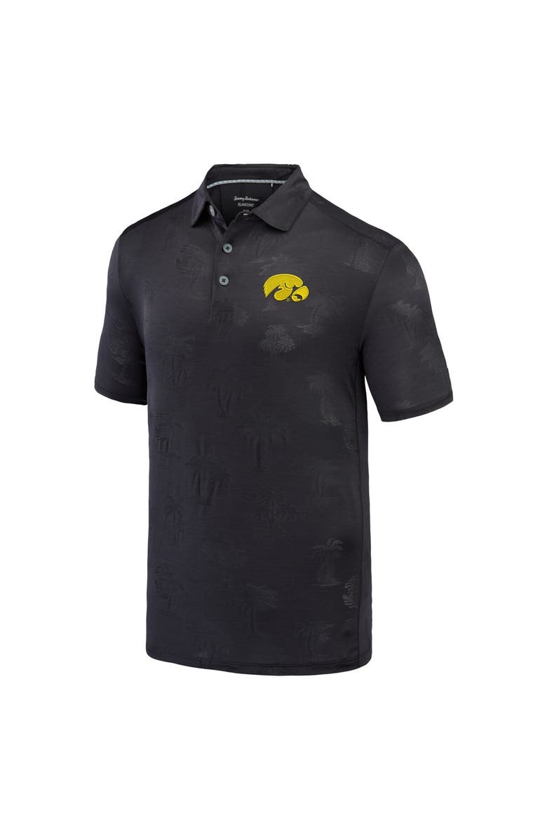 Tommy Bahama Men's Tommy Bahama Black Iowa Hawkeyes Sport Palm Coast Palmera IslandZone Polo, Alternate, color, 