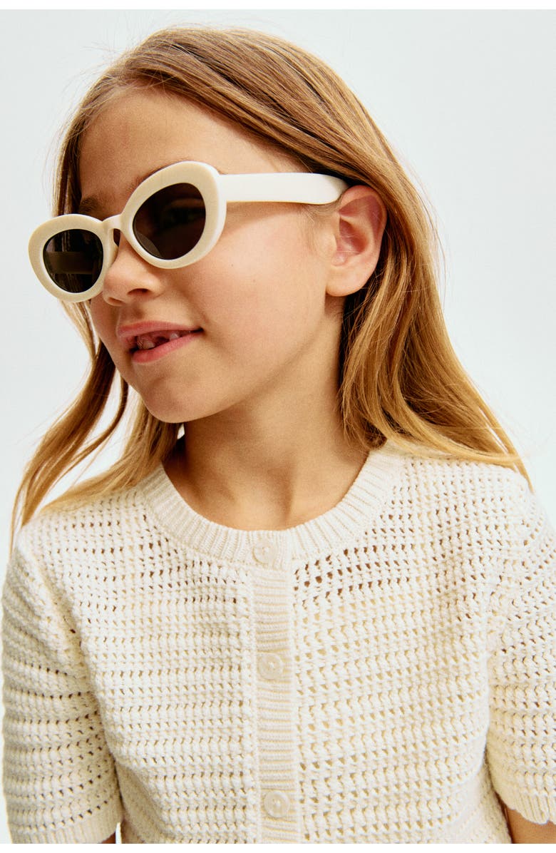 H&M Textured-knit cardigan, Alternate, color, Cream