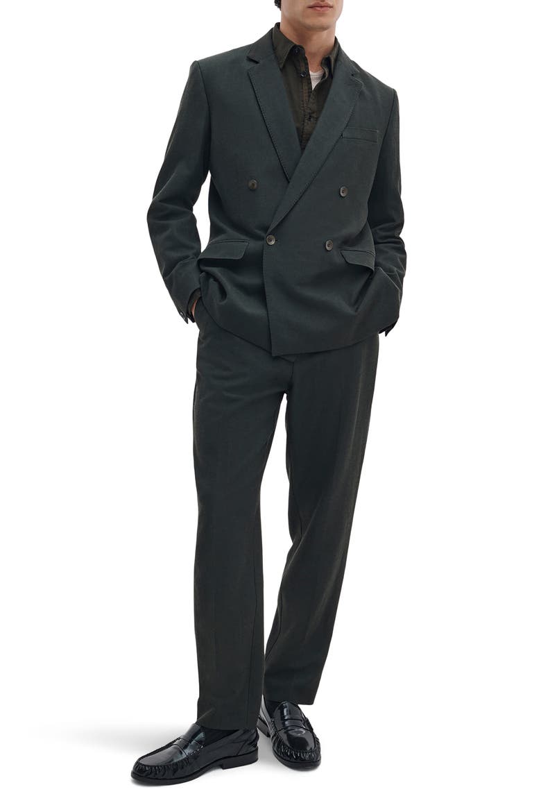 Butler Double Breasted Wool Blend Blazer, Alternate, color, CHARCOAL GREEN
