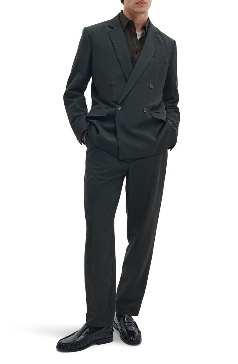 rag & bone Butler Double Breasted Wool Blend Blazer, Alternate, color, Charcoal Green