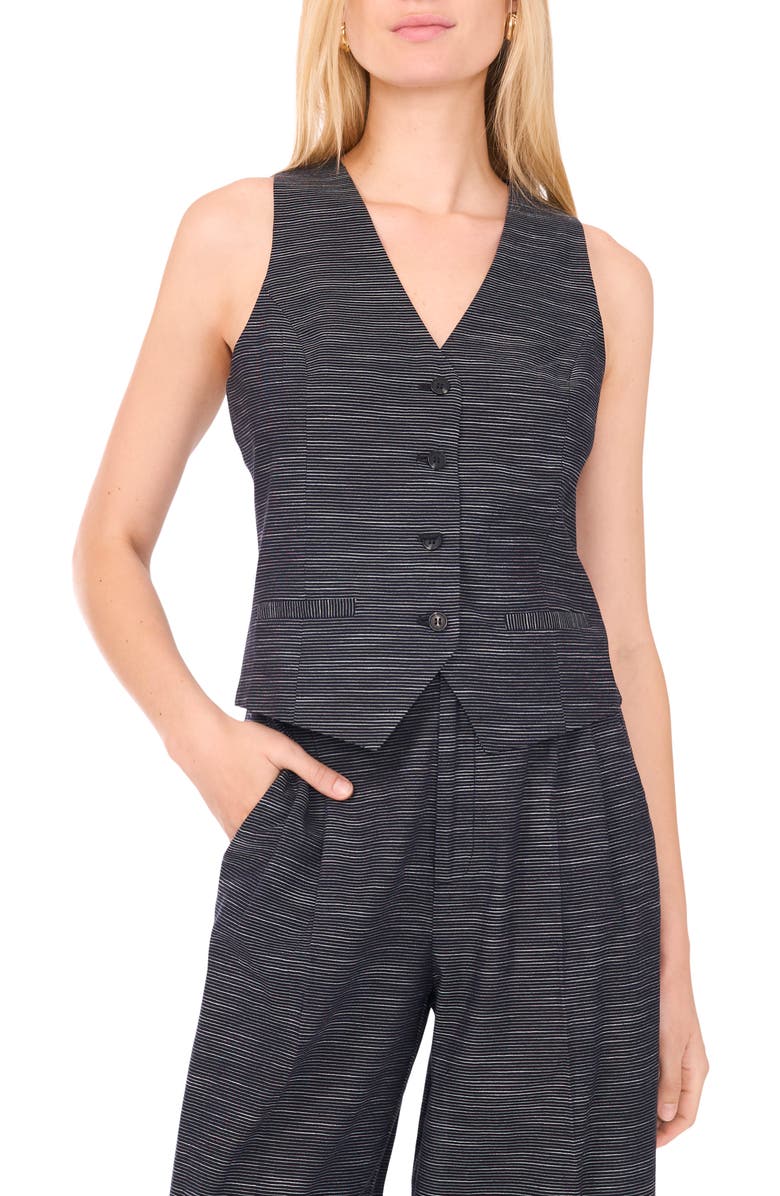 1.STATE Irregular Stripe Cotton Vest, Main, color, Rich Black