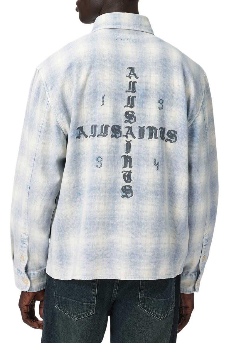 Santos Stripe Embroidered Graphic Cotton Button-Up Shirt, Alternate, color, PARMA