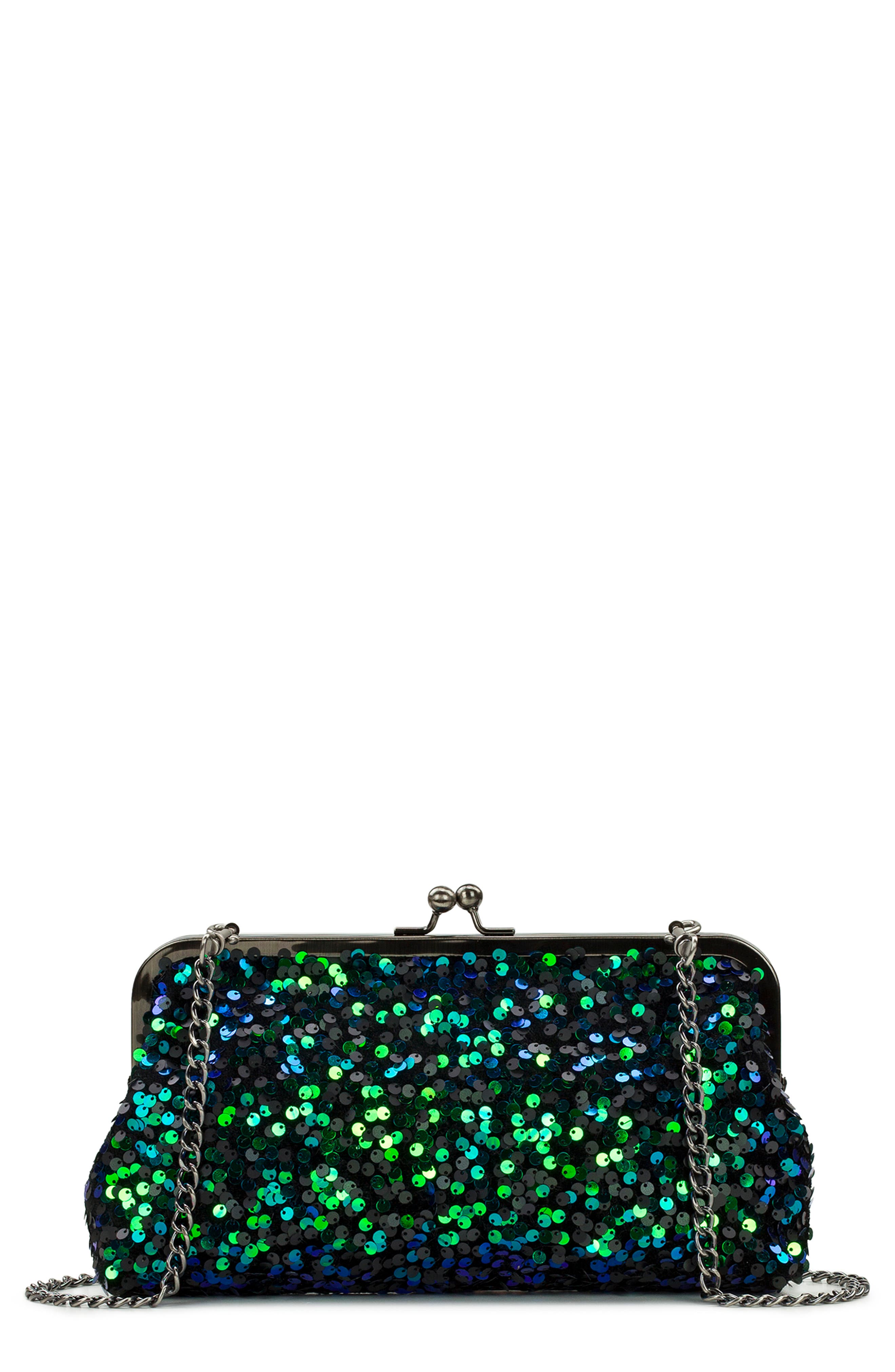 Patricia Nash Potenaz Sequin Frame Bag, Main, color, Dark Green