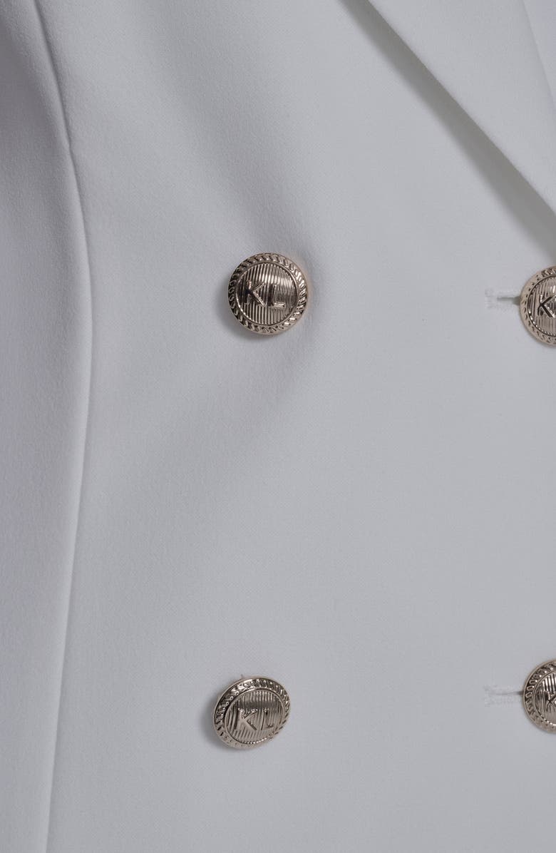 KARL LAGERFELD Double Breasted Ruffle Hem Blazer Minidress, Alternate, color, Soft White