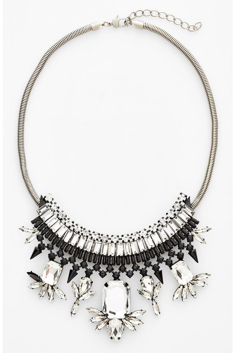 Tasha 'Deco Mammerjammer' Necklace, Main, color, BLACK