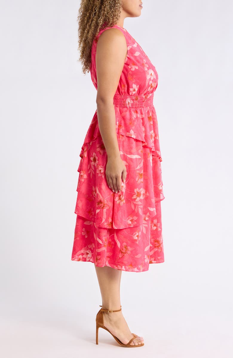 Anne Klein Tiered Ruffle Midi Dress, Alternate, color, 