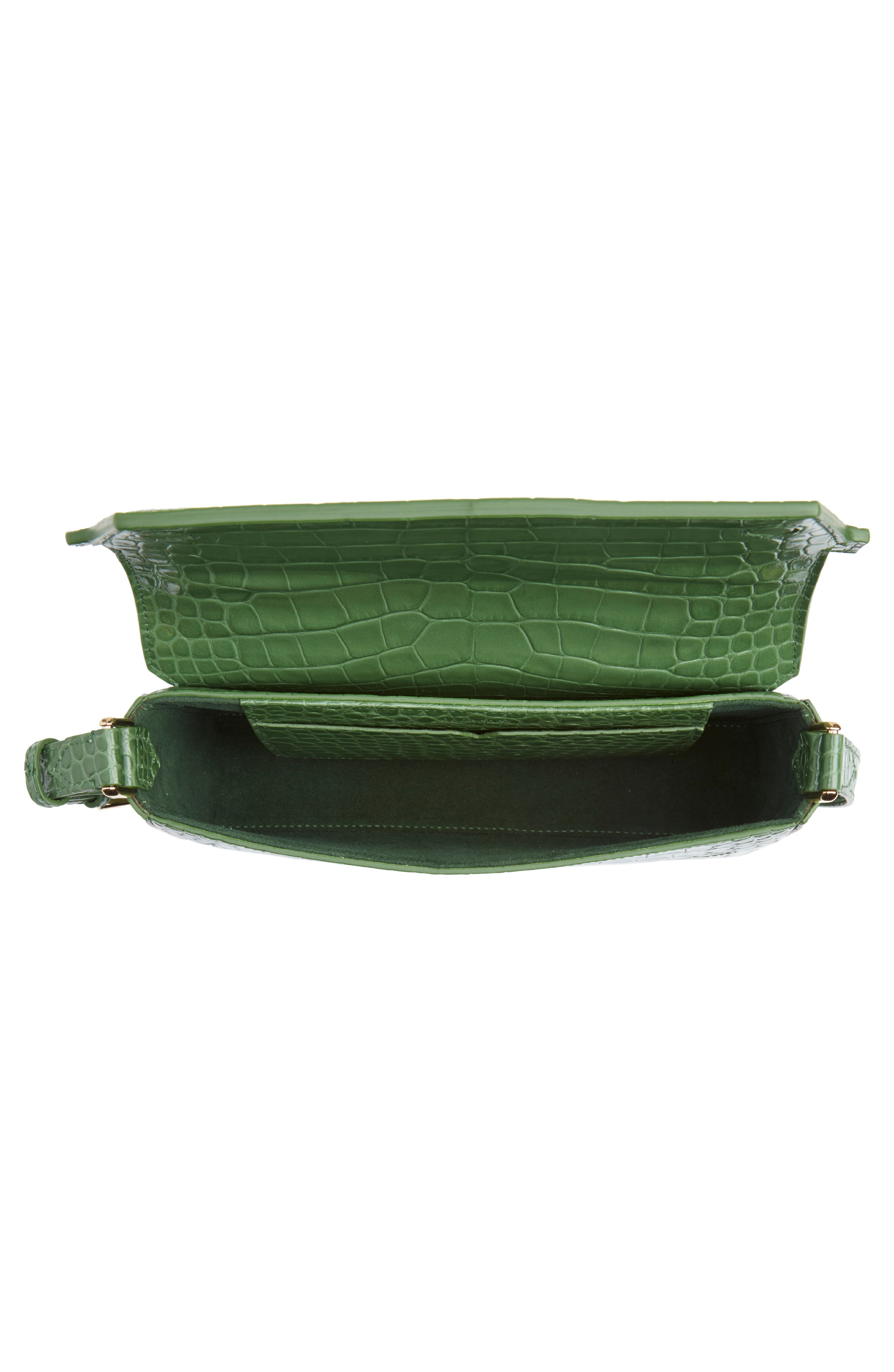 Burberry Catherine Croc Embossed Leather Shoulder Bag, Alternate, color, 