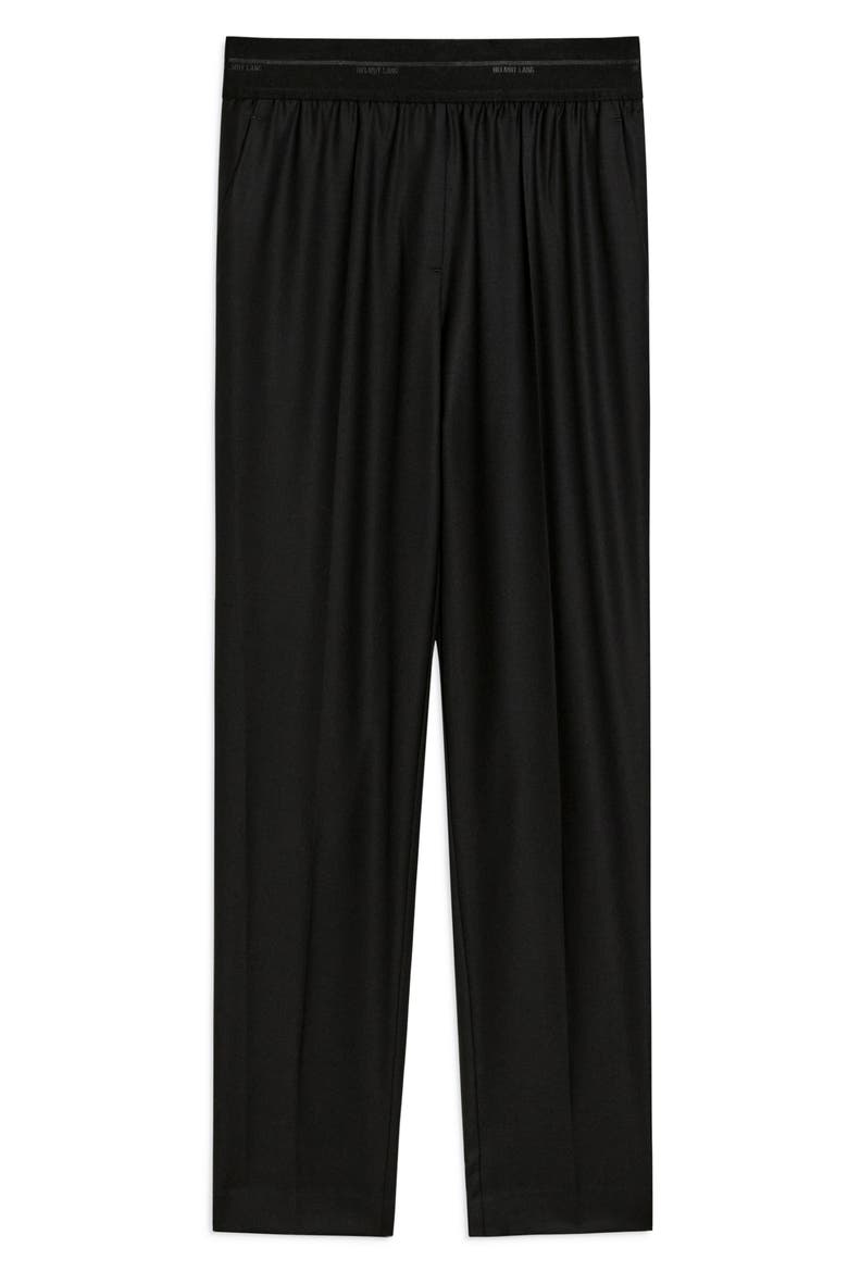Tapered Wool Twill Straight Leg Pants, Alternate, color, BLACK