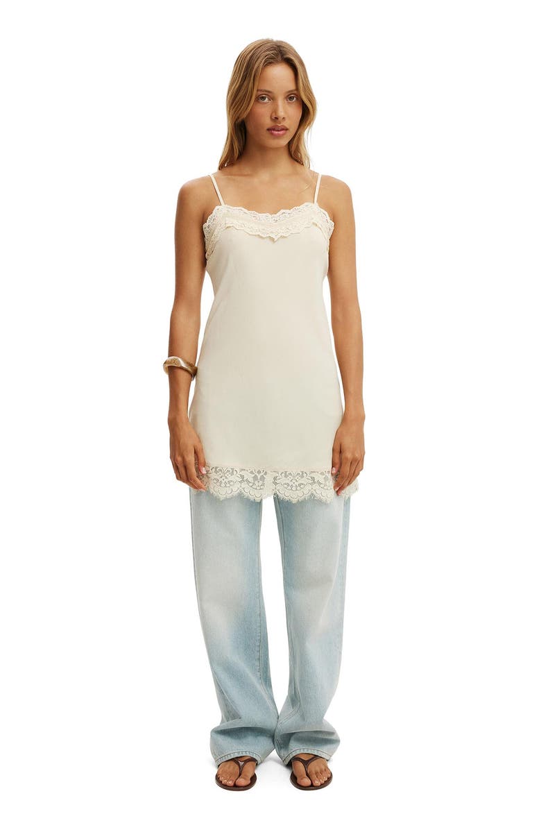 Cotton On Women's Estelle Mini Slip Dress, Alternate, color, Cream