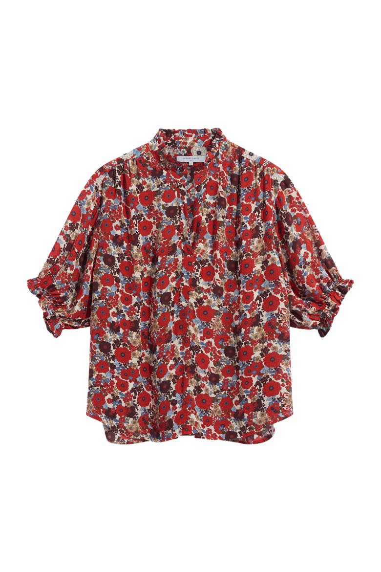Liv Floral Printed Blouse, Alternate, color, Ecru