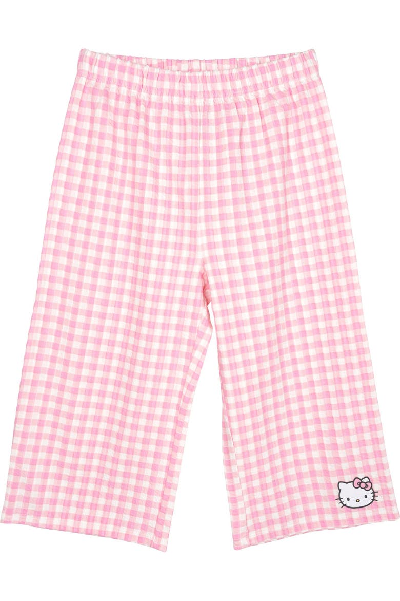 Sleeveless Top and Textured Knit Cropped Pants Set, Alternate, color, Hello Kitty Pink