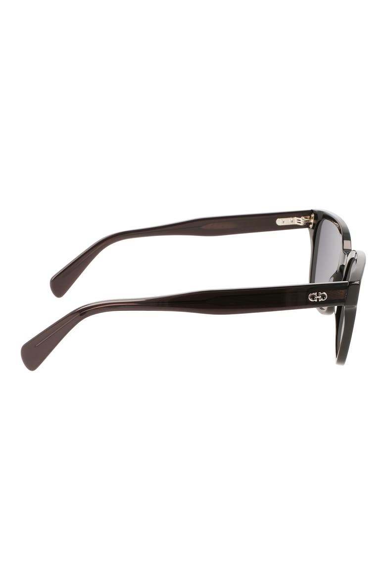 Gancini 55mm Rectangular Sunglasses, Alternate, color, BLACK