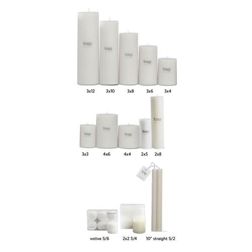 Tag Chapel White Pillar Candle Unscented Long Burning Home Decor In White