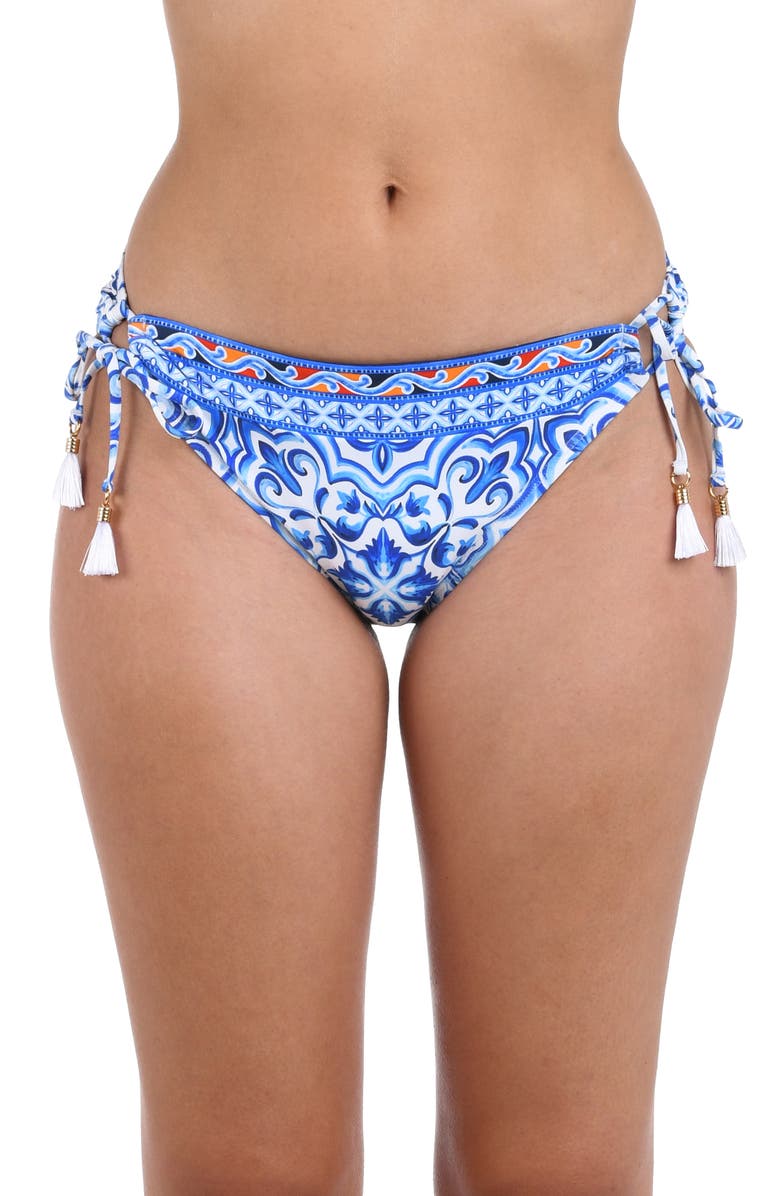 La Blanca Alboran Adjustable Loop Hipster Bikini Bottoms, Main, color, Blue