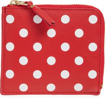 Comme des Garçons Wallets Dot Print Half Zip Leather Wallet