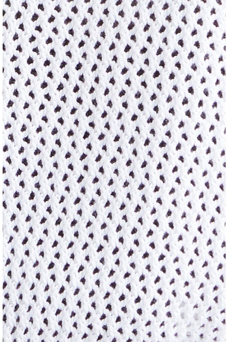 Tiger Patch Long Sleeve Cotton Mesh Sweater, Alternate, color, WHITE