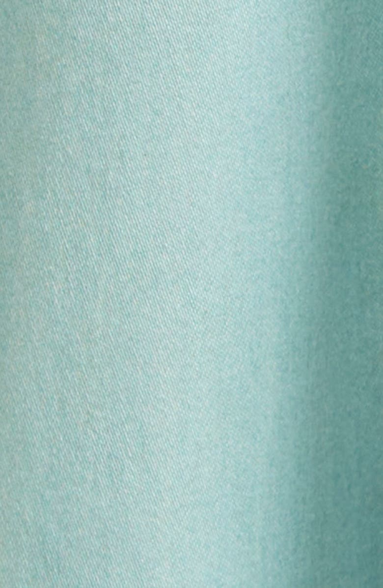 Oscar de la Renta Butterfly Belt Poplin Midi Dress, Alternate, color, Seaglass