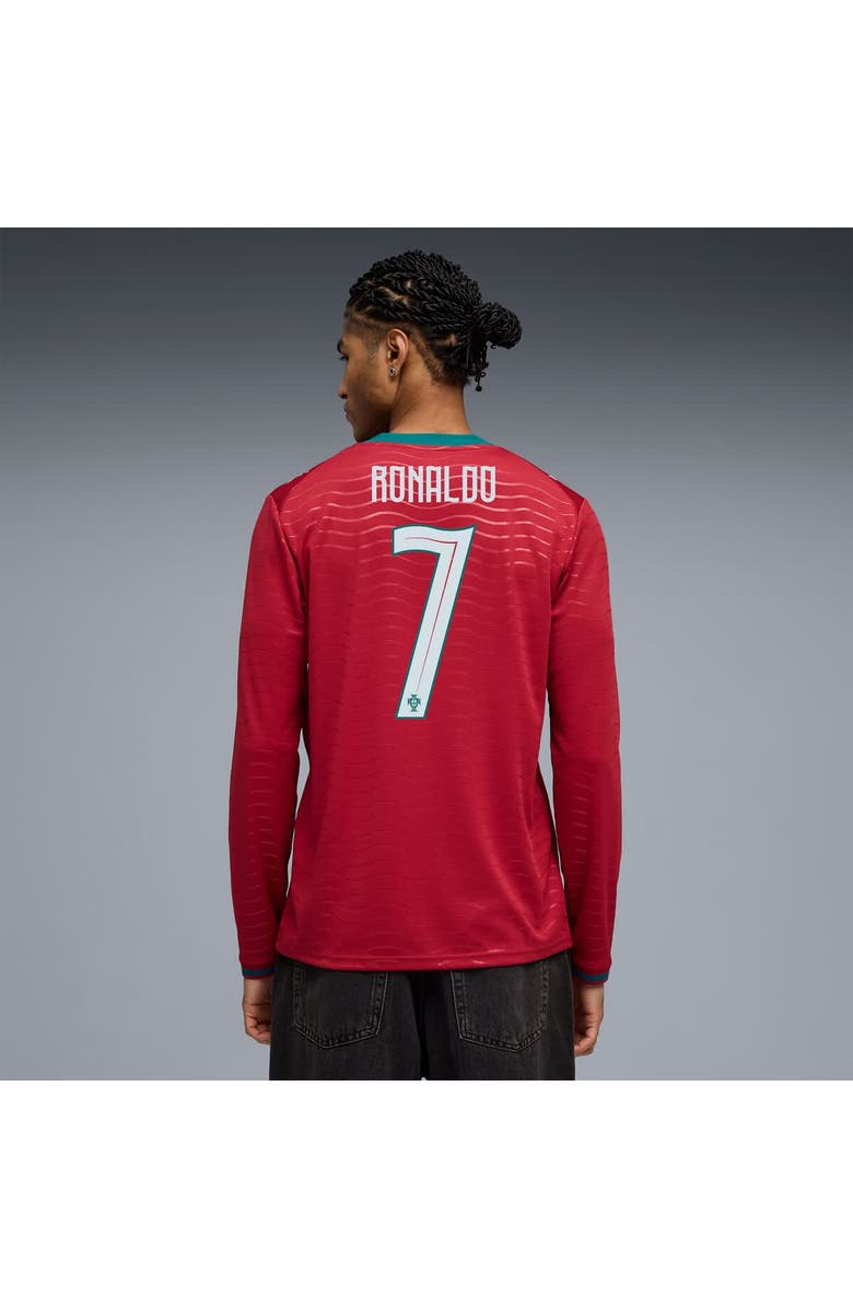 PUMA Men's Puma Cristiano Ronaldo Red Portugal National Team 2026 Home Replica Long Sleeve Jersey, Alternate, color, Red