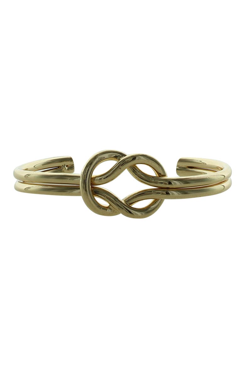 Love Knot Cuff Bracelet, Main, color, GOLD
