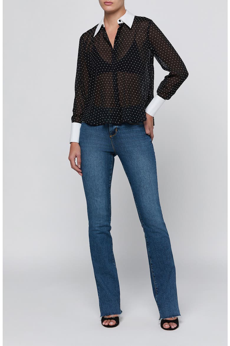 Sona Polka Dot Shirt, Alternate, color, BLACK/ WHITE POLKA DOT