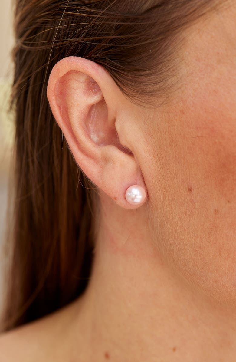 SAVVY CIE JEWELS Set of 3 Mother-of-Pearl Stud Earrings, Alternate, color, White