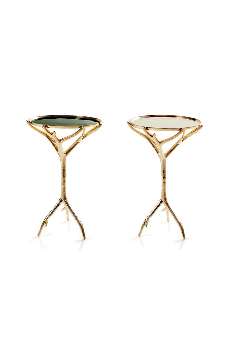 Manzanita Accent Table, Alternate, color, Gold w/ Emerald Green