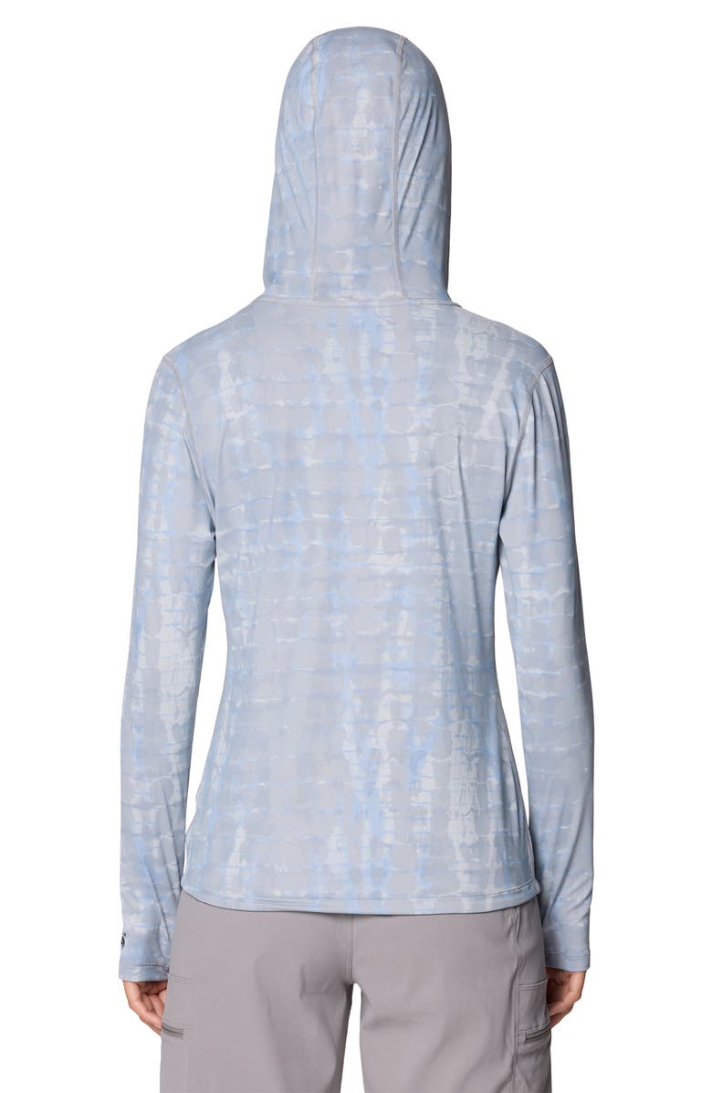 Mountain Hardwear Crater Lake Long Sleeve UPF 50+ Hooded T-Shirt, Alternate, color, Glacial Prismatic Print