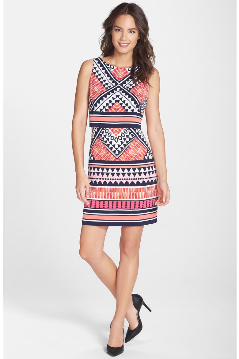Graphic Print Jersey Popover Dress, Alternate, color, PINK PRINT