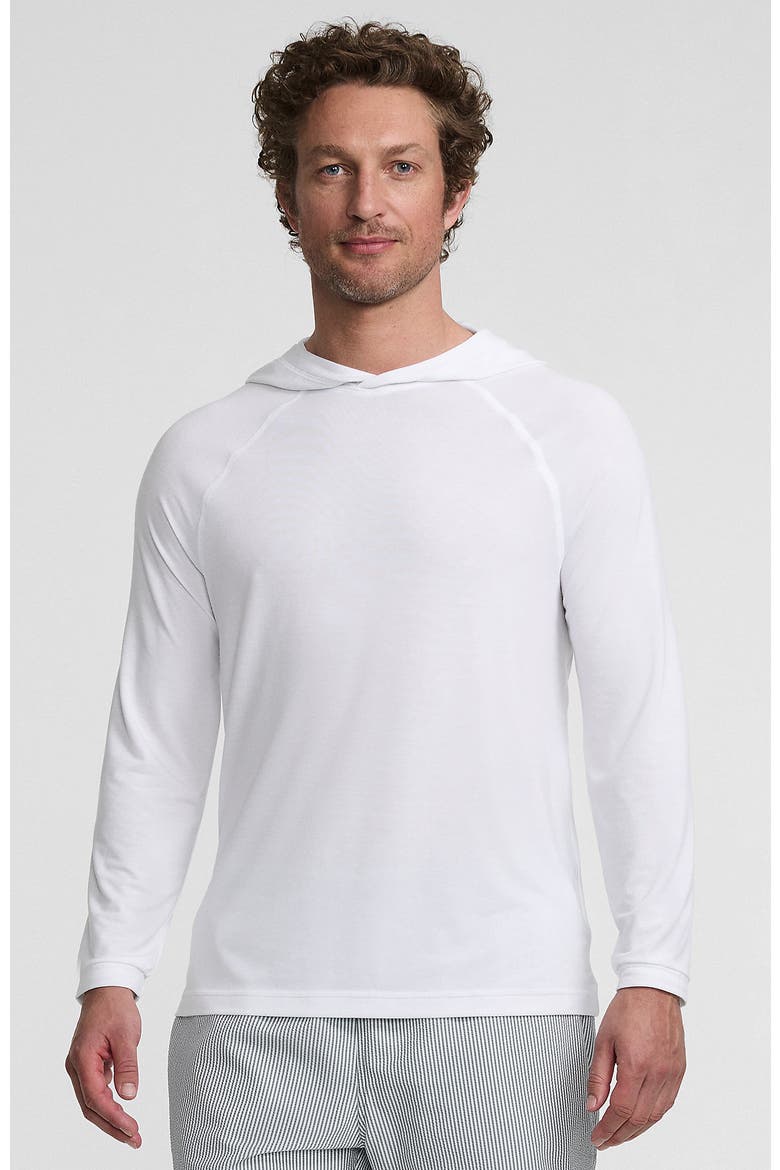 Cooling Long Sleeve UPF 50 Hooded Swim Tee Rash Guard, Main, color, White