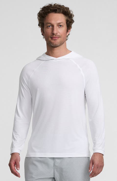 Cooling Long Sleeve UPF 50 Hooded Swim Tee Rash Guard