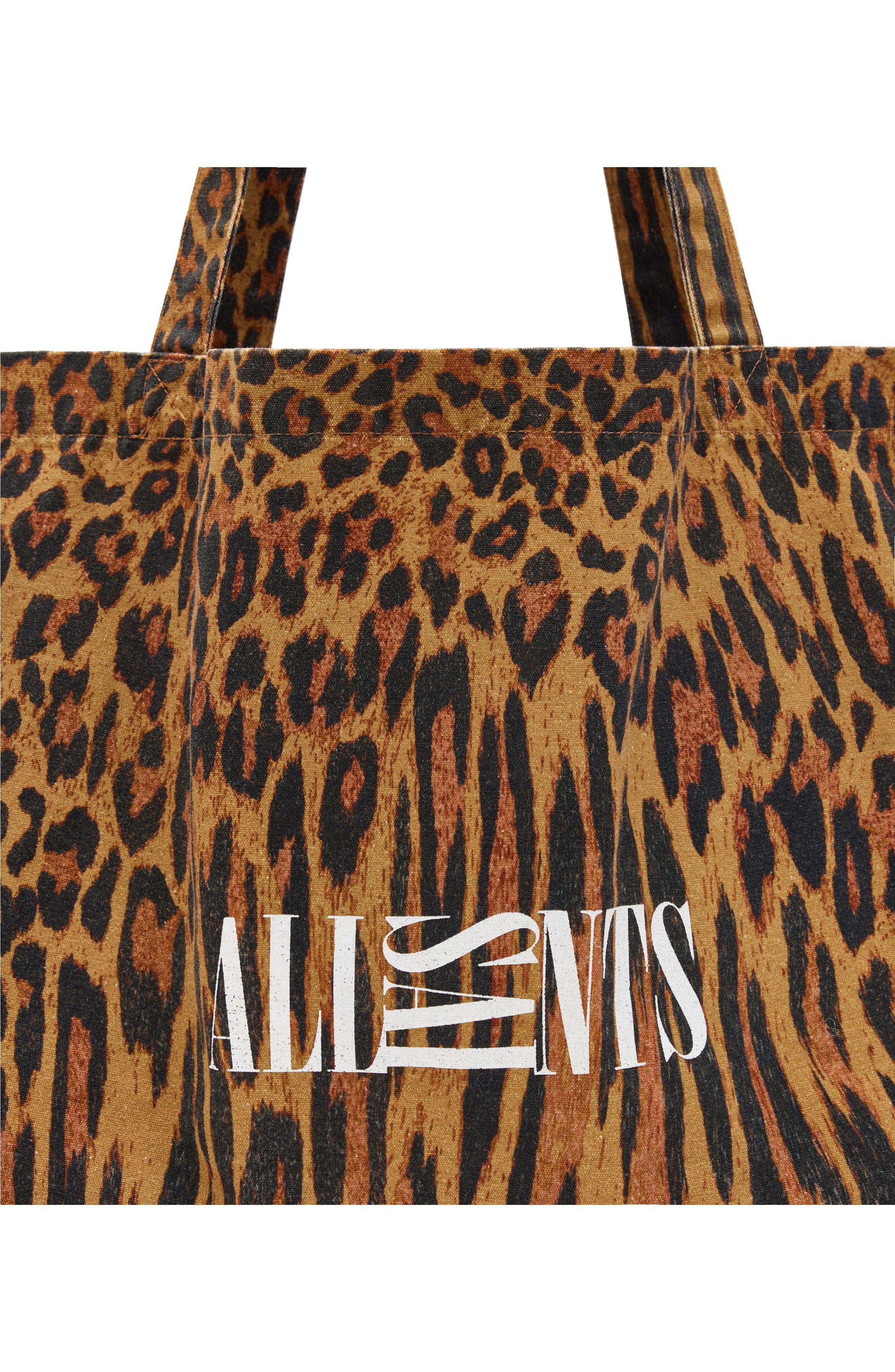 AllSaints Oppose Distorted Cotton Tote Bag, Alternate, color, 