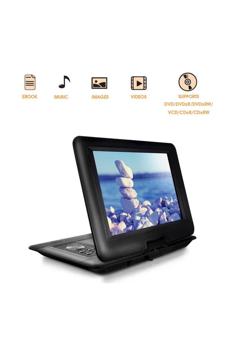 13.3 Inch Portable TV+DVD Player Color TFT LED Screen, Alternate, color, Black
