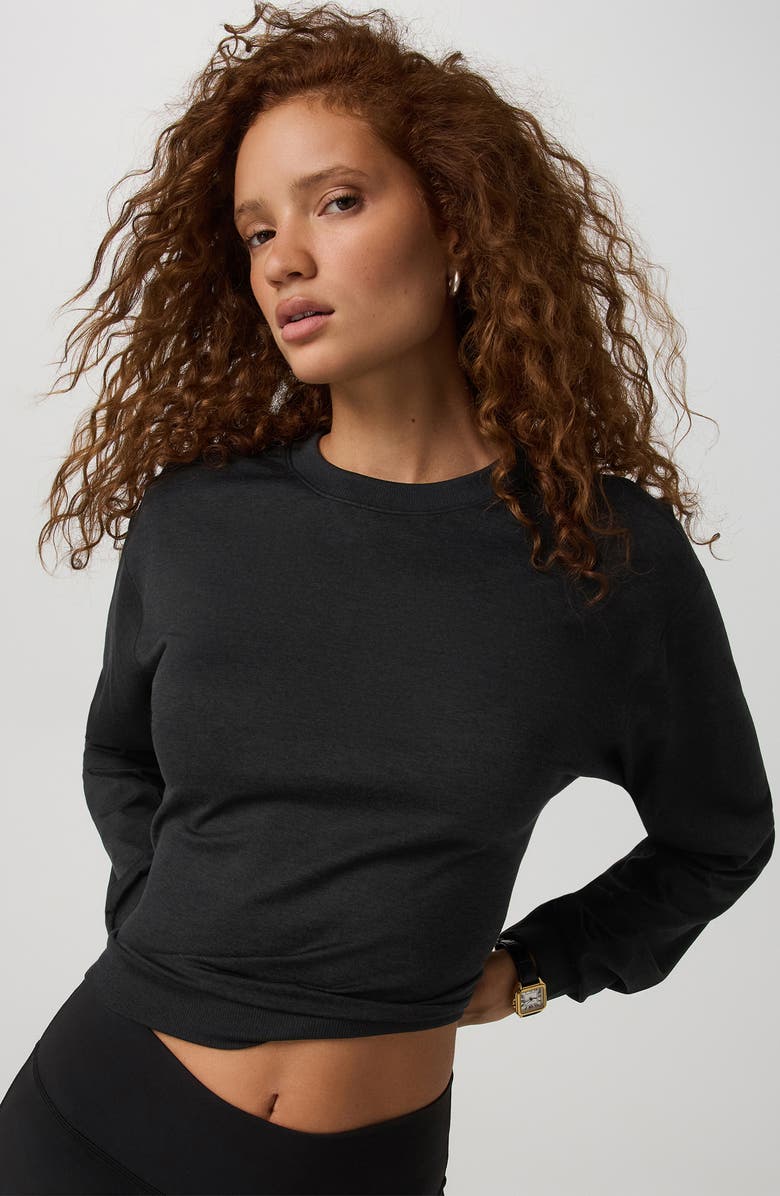 Vuori Halo Modern Sweatshirt, Alternate, color, Black Heather