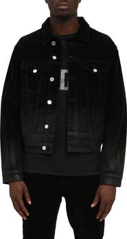PURPLE BRAND Flocked Dipped Denim Jacket
