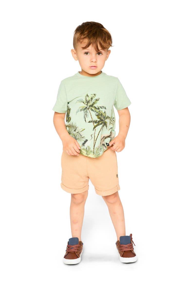 Elastic Waist with Drawstring French Terry Shorts, Alternate, color, Beige