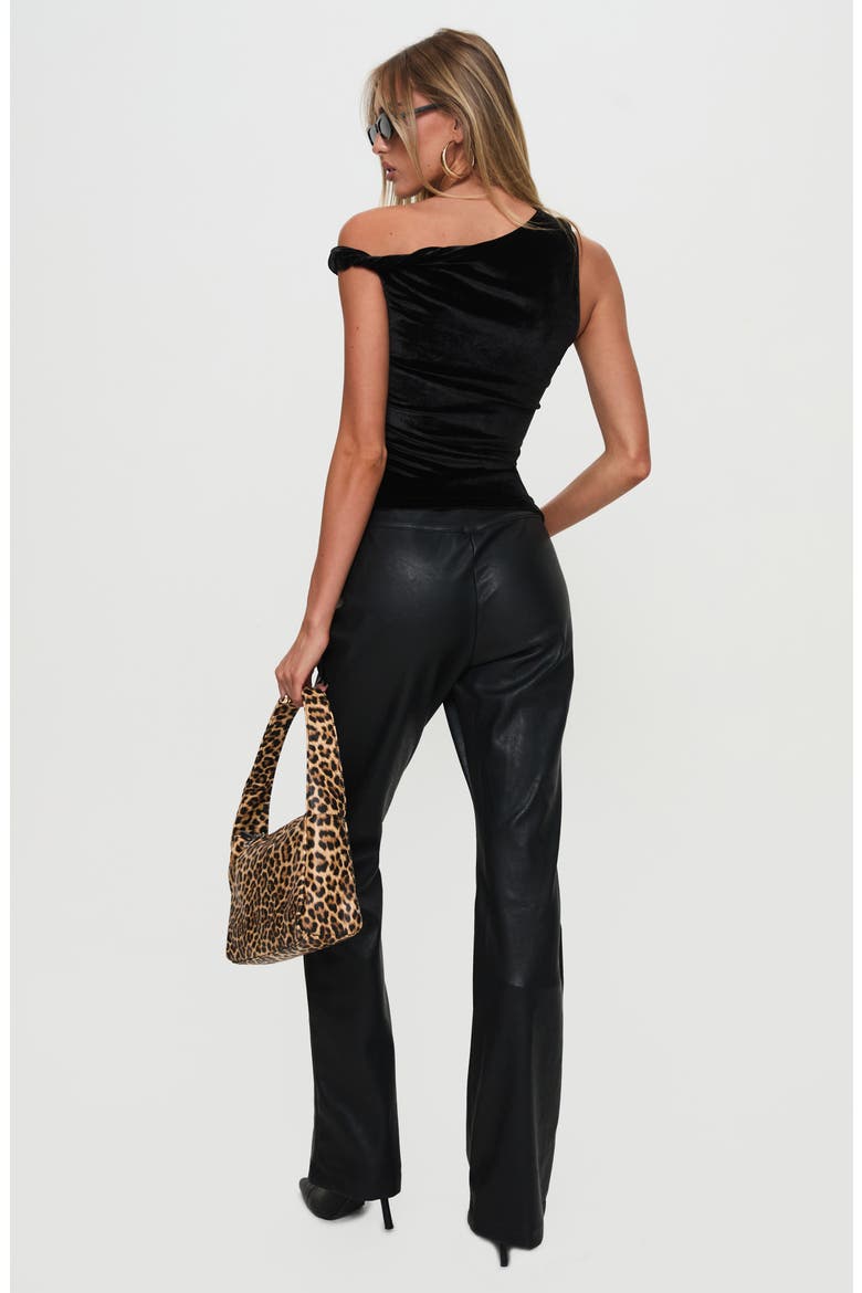 Cologne Faux Leather Bootleg Pants, Alternate, color, BLACK