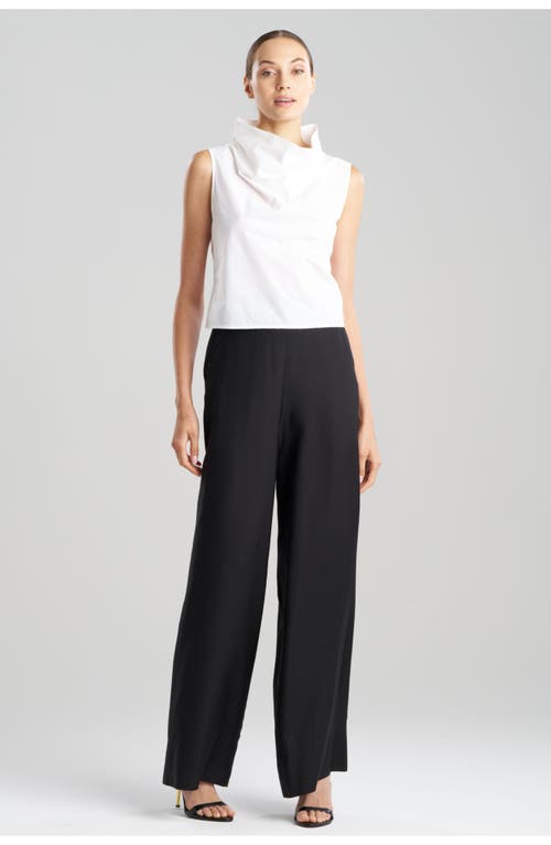 Natori Sleeveless Funnel-neck Cotton Poplin Shirt In White