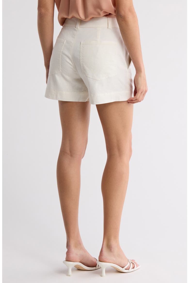 Casual Linen Blend Shorts, Alternate, color, OFF WHITE
